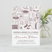 Bier Men Vintag Rustikale Getränke 53. Geburtstag Einladung (Stehend Vorderseite)