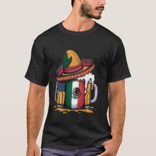 Bier mexikanisch USA-Flagge Cinco de Mayo Trinkpar T-Shirt