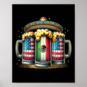 Bier mexikanische Flagge Cinco De Mayo Drink Party Poster