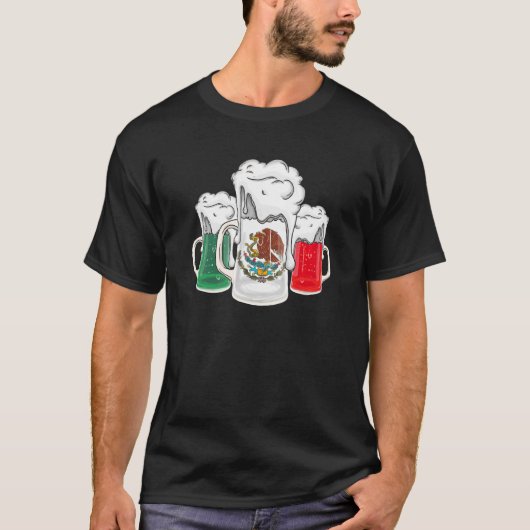 Bier mexikanische Flagge Cinco De Mayo Party Mexic T-Shirt (Vorderseite)