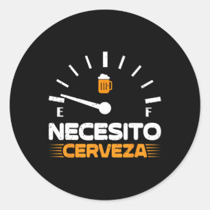 Bier Mexikos Party Men Necesito Cerveza Cinco De m Runder Aufkleber