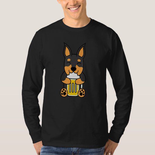 Bier Miniature Pinscher Dog T-Shirt (Vorderseite)