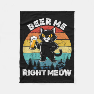 Bier mir jetzt sofort Lustige Katze trinkt Humor Fleecedecke