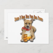 Bier mit American Staffordshire Terrier teilen Postkarte (Vorne/Hinten)