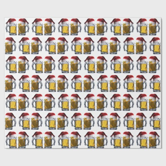 Bier mit dem Weihnachtsmann Hats Geschenkpapier (Flach)