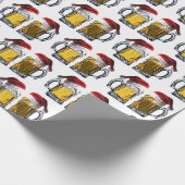 Bier mit dem Weihnachtsmann Hats Geschenkpapier (Ecke)