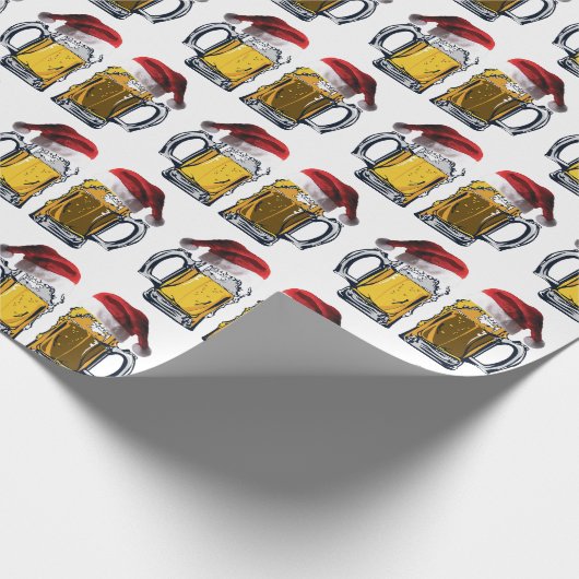 Bier mit dem Weihnachtsmann Hats Geschenkpapier (Ecke)