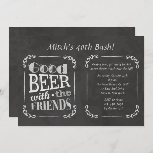 Bier mit Freunden Einladung (Vorne/Hinten)