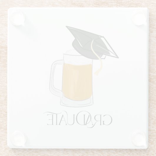 Bier mit Grad-Cap-Abschluss Glasuntersetzer (Rückseite)