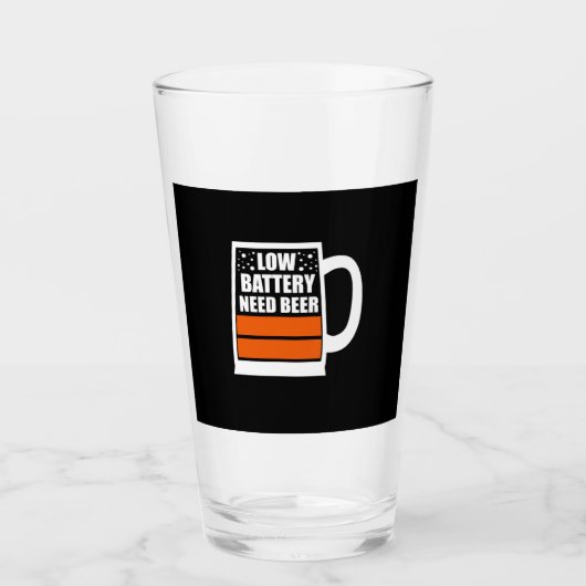 Bier mit niedrigem Batteriebedarf Glas (Vorderseite)