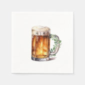 Bier Monogram Party Serviette (Vorderseite)