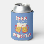 Bier Monster kann kälter werden | Hellblauer Hinte Dosenkühler (Kanne Vorderseite)
