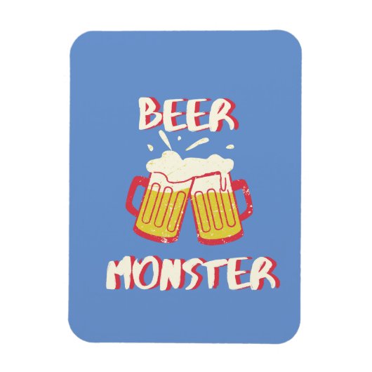 Bier Monster Magnet mit blauem Hintergrund (Vertikal)