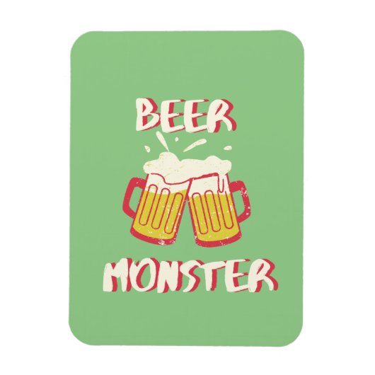 Bier Monster Magnet mit grünem Hintergrund (Vertikal)