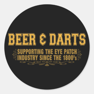 Bier N Darts Runder Aufkleber