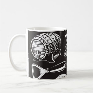 Bier nahtlos im Vintagen Stil, Backgro Kaffeetasse