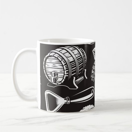 Bier nahtlos im Vintagen Stil, Backgro Kaffeetasse (Links)