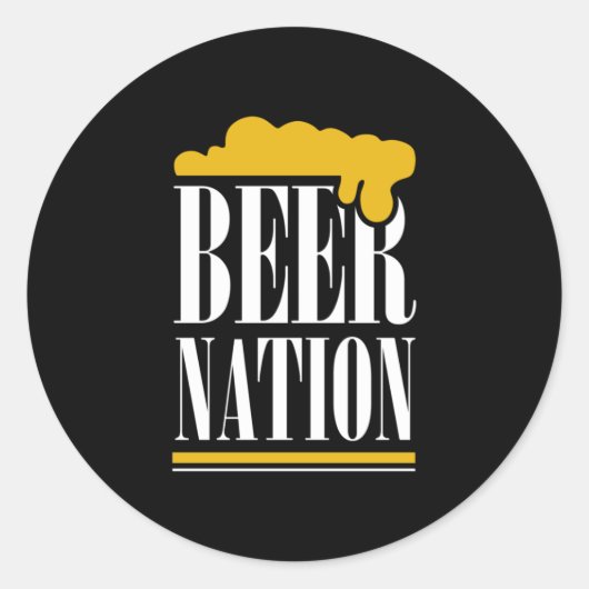 Bier Nation Runder Aufkleber (Vorderseite)