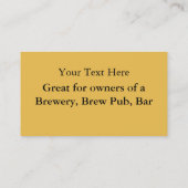 Bier nationales Getränk Vintage Retro Visitenkarte (Rückseite)