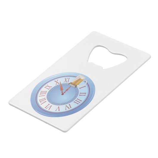 Bier O’ Clock Geldbeutel Flaschenöffner (Rückseite Schrägansicht)