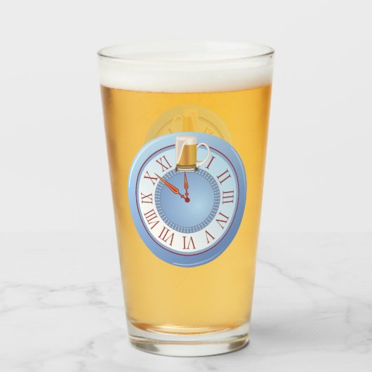 Bier O’ Clock Glas (Vorne (Gefüllt))