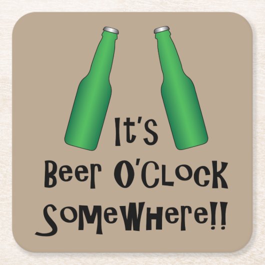 Bier O'Clock Bier Oclock Rechteckiger Pappuntersetzer (Vorderseite)