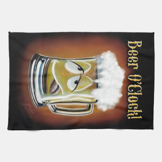 Bier O'clock! Geschirrtuch (Horizontal)
