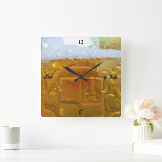 Bier O'Clock, Quadratische Wanduhr (Zuhause)