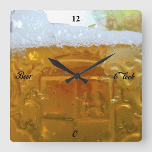 Bier O'Clock, Quadratische Wanduhr (Vorderseite)