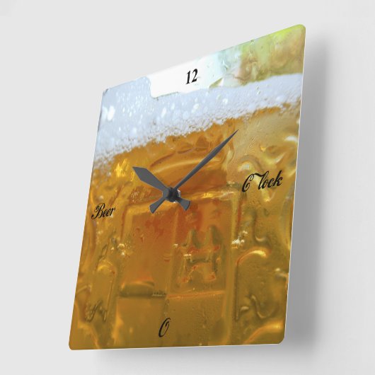 Bier O'Clock, Quadratische Wanduhr (Winkel)