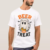 Bier oder Treat Ghost Mug T-Shirt | Halloween Bier (Vorderseite)