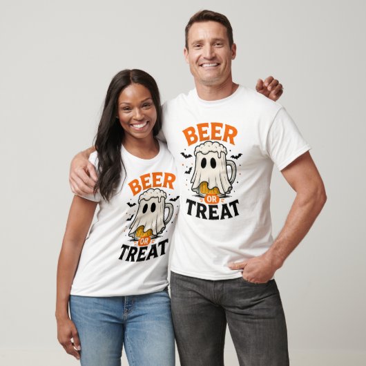 Bier oder Treat Ghost Mug T-Shirt | Halloween Bier (Unisex)