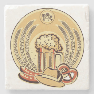 Bier Oktoberfest Etikett Vintage Grafik Steinuntersetzer