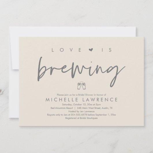 Bier Party Brautparty, Liebe braut Einladung (Vorderseite)