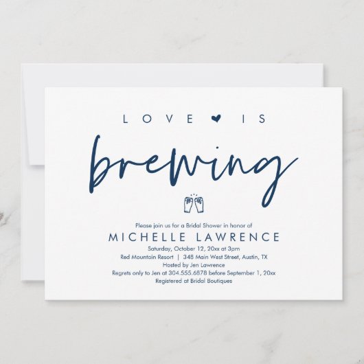 Bier Party Brautparty, Liebe braut Einladung (Vorderseite)