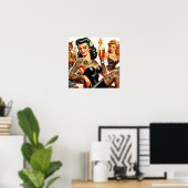 Bier-Party-Button Poster (Heimbüro)