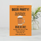Bier Party Drink Bier Einladung (Stehend Vorderseite)