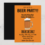 Bier Party Drink Bier Einladung (Vorne/Hinten)