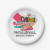Bier Pizza PICKLEBALL PARTY Pappteller (Vorderseite)