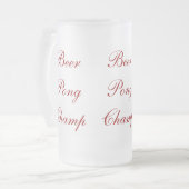Bier Pong Champion ganz herum Mattglas Bierglas (Vorderseite Links)