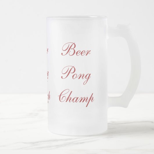 Bier Pong Champion ganz herum Mattglas Bierglas (Rechts)