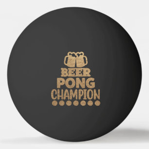 Bier Pong Champion Lustiger Text Schwarz Gold Tischtennisball