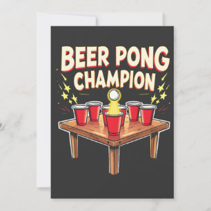 Bier Pong Champion Ping Pong Trinken Einladung