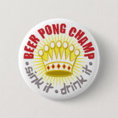 Bier Pong Champions-Knopf Button (Vorderseite)