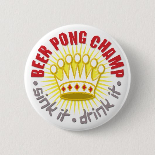 Bier Pong Champions-Knopf Button (Vorderseite)