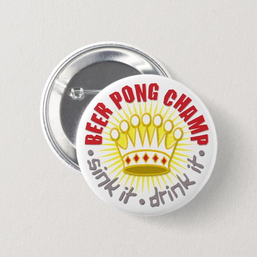 Bier Pong Champions-Knopf Button (Vorne & Hinten)
