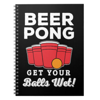 Bier Pong lustiges Ball-Wortspiel-Kleid Notizblock