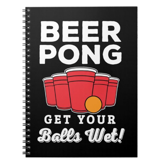 Bier Pong lustiges Ball-Wortspiel-Kleid Notizblock (Vorderseite)