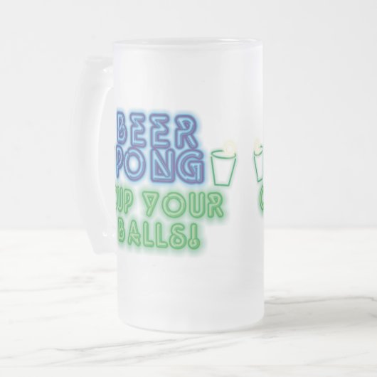 Bier Pong Mattglas Bierglas (Vorderseite Links)