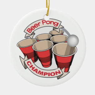 Bier Pong Meister-Geschenk Keramik Ornament